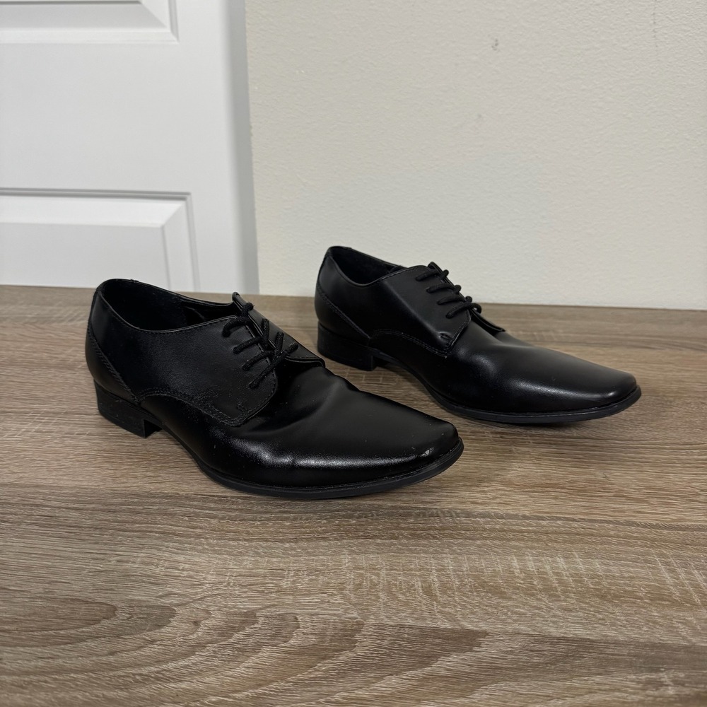 Calvin Klein Brodie 2 Mens Black Leather Oxford Dress Shoes Size 8.5 CMBRODIE2